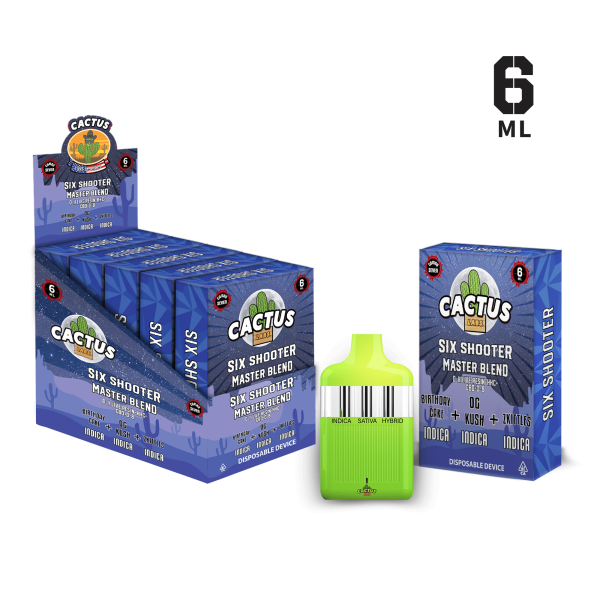 cactus labs six shooter master blend, cactus labs 6 shooter master blend, cactus labs 6 shooter, cactus labs six shooter, cactus labs 6 shooter mb, cactus labs six shooter master blend disposable, cactus labs master blend disposable, cactus labs 6 shooter master blend disposable vape,